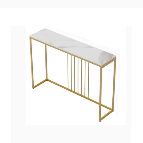 ZKALQECNF Table Console Table Console for entrée, Salon, canapé, Table d'appoint avec Support en métal Robuste Console Entree(Blanc,Moyen)