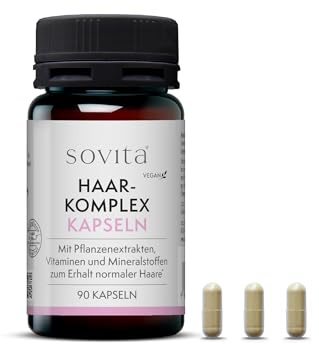 sovita Haar Komplex Kapseln mit Hirseextrakt & Biotin | Mit Kupfer, Selen & Schwarzem Pfeffer zur Unterstützung von Haaren, Haut & Bindegewebe | Nahrungsergänzung | 90 Kapseln