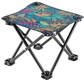 Klappbar Leicht Camping Stuhl 28x28x23cm, Campingstuhl Faltbar Klein Bis, Ultraleichter und Bequemer Campingstuhl Faltbar, Dicke Gepolstert Gartenstuhl, für Paddeln, Picknick, Radwandern