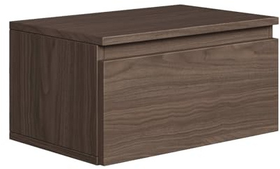 Selsey Table de Nuit Suspendue Largeur 49 cm Effet Noyer Design Élégant Finition Imitation Bois avec Étagère Spacieuse Capacité 8 kg Idéale Chevet Chambre Adulte Parfait pour Intérieurs Modernes