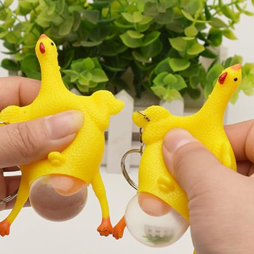 VELATEMOR Huhn-Quetschspielzeug-Streich, Eierstapelspielzeug aus Weichem Material für Freunde und Familie
