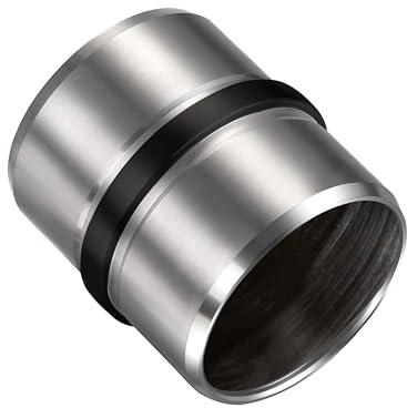 AICA Edelstahl Handlaufverbinder mit Mittelsteg Ø 42,2 mm Steckfitting für Treppenhandläufe und Wandhandläufe Gerade Rohrverbindung zum Kleben Schwarz