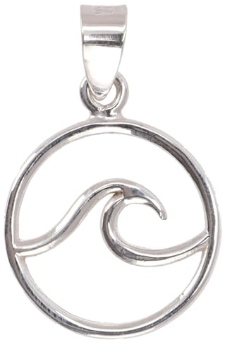Silber Anhänger mit Om/Aum Symbolik, stilvoller Schmuck für Frauen, Welle