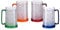 Easicozi Double Wall Gel Frosty Freezer Ice Mugs Clear 16oz Set of 4 (Blue, Red, Orange and Green)