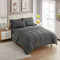 Sweet Home Collection 5-teiliges Bettdecken-Set, einfarbig, für alle Jahreszeiten, weiche Daunen-Alternative Decke und luxuriöse Mikrofaser-Bettlaken, Grau, Doppelbett