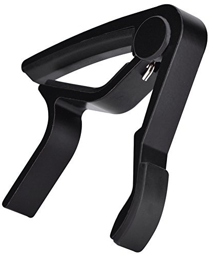 Zerone Akustische Gitarre Capo, Portable Quick Change Akustische Gitarre Handed Trigger Gitarre Capo für Folkgitarren Keine Kratzer(Schwarz)