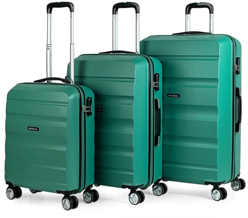 Juego maletas de viaje rígidas trolley con Candado de Combinación y 4 Doble