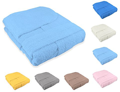 Accappatoio con Cappuccio Unisex Adulto Uomo o Donna in Spugna di Cotone Taglia L Colore Azzurro