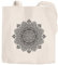 Jutebeutel Mandala Ethno Boho Baumwolltasche Stoffbeutel Tragetasche Autiga® natur-schwarz unisize