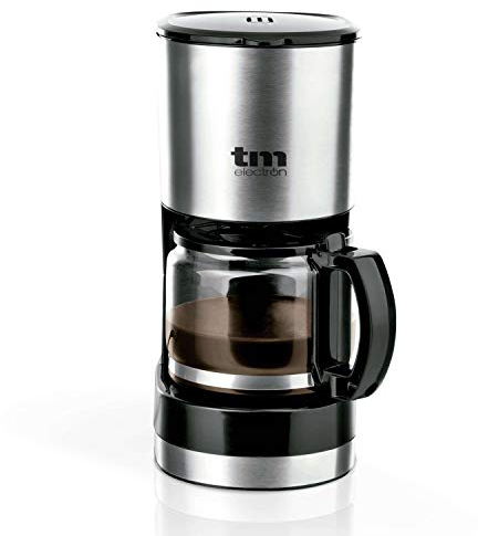 TM Electron TMPCF007 cafetera eléctrica de goteo, 600W de potencia, jarra de 0,6L para 6 tazas y filtro extraíble