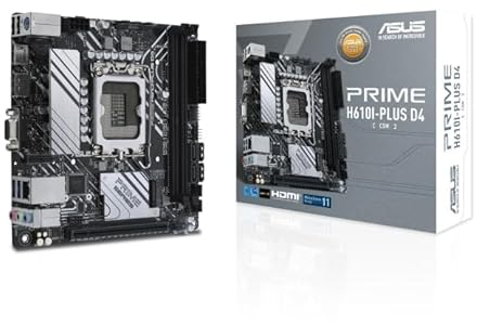 ASUS PRIME H610I-PLUS-CSM Scheda madre Intel H610 (LGA 1700) Mini-ITX DDR5 5600, PCIe 4.0, slot M.2, Ethernet 1Gb, DisplayPort, HDMI, D-Sub, USB 3.2 Gen 1, SATA 6 Gbps, ASUS Control Center Express