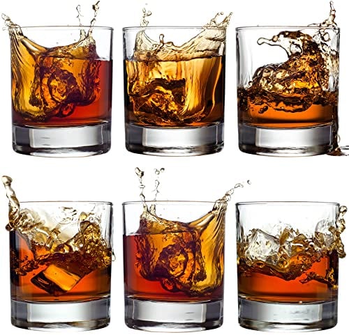 CRYSTALIA Premium Whiskeygläser, Tumbler Gläser 6er Set, 305 ml, 100% BLEIFREI, Wasser Gläser Set, Rocks Gläser für Cocktails und Bourbon, Bar Trinkglas für Scotch, Cognac, Irish Whisky-Gläser