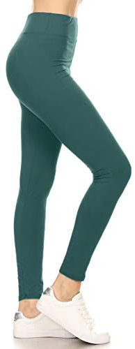 Leggings Depot Buttery Soft Fashion Biker-Shorts für Damen, hohe Taille, athletische Shorts für Yoga, Wald-Blaugrün, Mittel