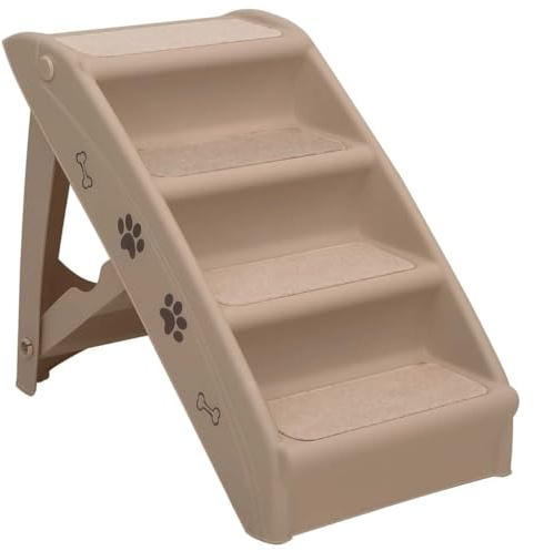 vidaXL Hundetreppe Klappbar Braun Haustiertreppe Katzentreppe Einstiegshilfe