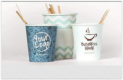 SCRIBO Bicchieri di carta usa e getta, personalizzabili con distributori automatici di bevande calde e bar, 250 ml, 1000 pezzi