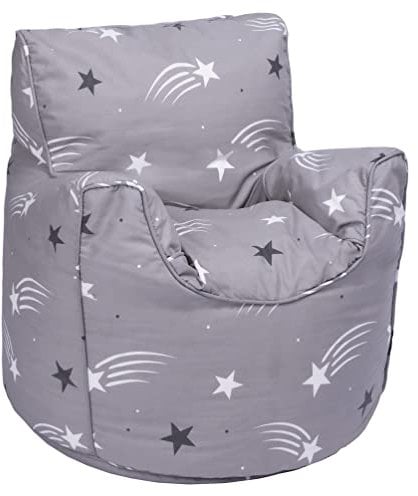 Ready Steady Bed Kids Toddler Armchair | Comfy Children Furniture | Soft Child Safe Seat Playroom Sofa | Ergonomically Designed Bean Bag Chair (Shooting Stars)
