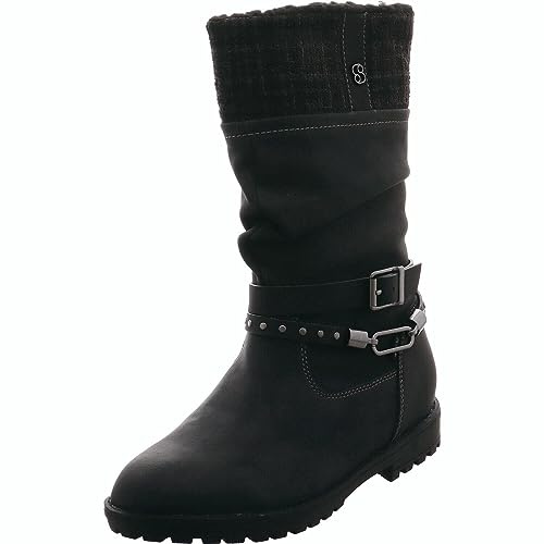 s.Oliver 5-5-46600-41-001 Mädchen Stiefel Textil/Synthetik schwarz schwarz