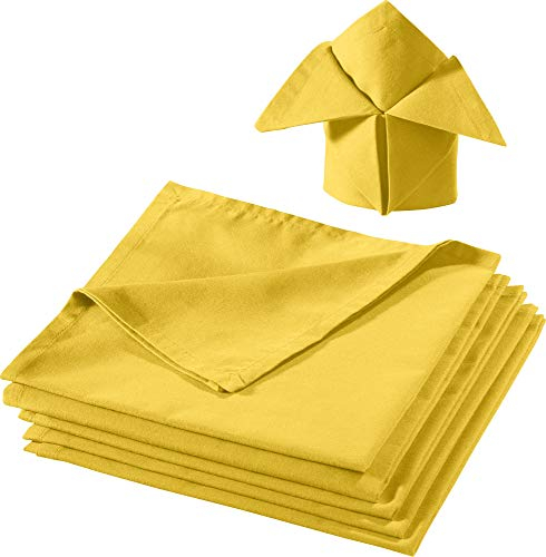 REDBEST Serviette, Stoffserviette 6er-Pack Seattle, 100% Baumwolle - Robustes, glattes Gewebe, mit Kuvertsaum, gelb Größe 50x50 cm (weitere Farben)