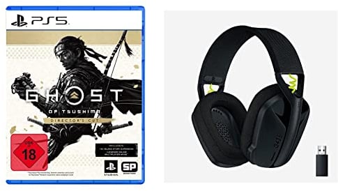 Ghost of Tsushima Director's Cut [PlayStation 5] + Logitech G435 LIGHTSPEED Kabelloses Bluetooth-Gaming-Headset, Kompatibel mit Dolby Atmos, PC, PS4, PS5, Handy, Nintendo Switch - Schwarz