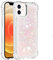 KBIKO-zxl Liquid Case for iPhone 12, Glitter Floating Quicksand Cover Transparent Silicone TPU Protective Bumper Compatible with iPhone 12.Silver Pink YBL