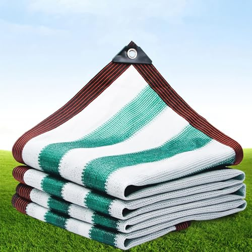 Sonnensegel,80-95% UV-Block Sonne 6x6m Schatten Segel mit Ösen Rechteckig Luftdurchlässig,Schattiernetz für Garten Innenhof Outdoor Terrasse Balkon GewäChshaus,Schattentuch,Grün/Weiß