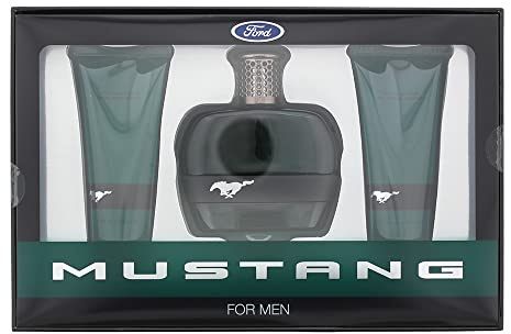 Ford Mustang Green 3 Piece Gift Set: Eau De Toilette 100ml - Shower Gel 100ml - Aftershave Balm 100ml