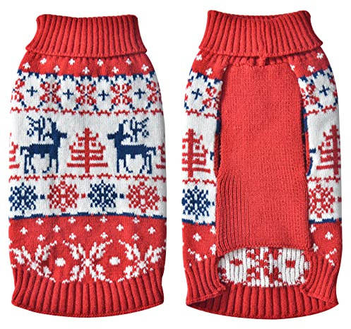 ABRRLO Hunde Pullover Weihnachten Dog Sweater Hundepullover Winter Haustier Strickpullover Hund Weihnachtspullover warme Fashion Urlaub Party Geschenk