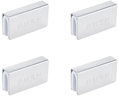 Crapyt 4 Stück Glastür-Magnetverschluss, 4,9 x 2,2 x 2,9 cm, Chrom-Magnet-Schließplatte ist für 6 mm Glastüren geeignet