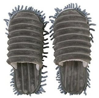 SERUMY Mop Zapatillas Zapatillas para Trapeadores De Polvo De Microfibra Lavables Zapatos De Limpieza De Pisos De Casa Rápida-Gray,M