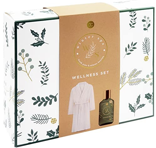 Wellness Set WINTER SPA - Geschenkset mit Bademantel & Duschgel - Fresh Pine & Winterberries