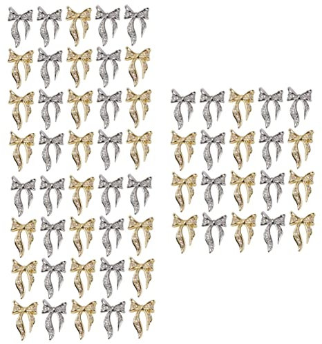 Beatifufu 300 Pcs Bow Nail Drill Gold Nail Charms Bowknot Nail Charms Butterfly Nail Art Women Nail Gems Crystal Nail Bows Glass Rhinestones Manicure Accessories Self Made Metal Stud 3d