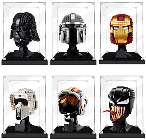 icuanuty Acryl Vitrine für Lego 75351 Prinzessin Lea Boushh Helm, Staubdichte Vitrine für Modelle Sammlerstücke (Nur Vitrine)