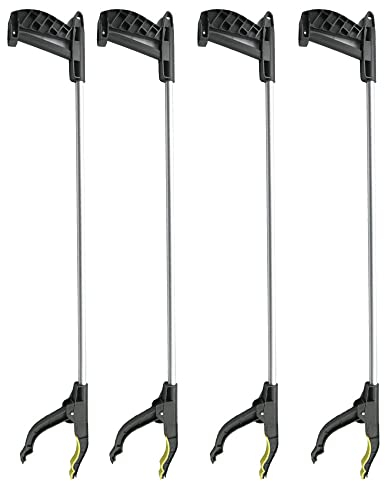 Armo® 4 X Pack Litter Picker Ergonomic Long Reach Pick Up Tool Rubbish Weed Leaves Gardening Pick Up Tool For Elderly Disabled Use 75CM