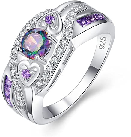 Mode Liebe Zirkon gefüllt verdreht breit 925 Ring Ehering Verlobungsversprechen Dame Geschenk Schmuck