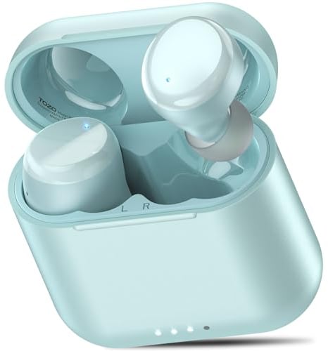 TOZO T6 Mini Bluetooth Kopfhörer 5,3 Kopfhörer Kabellos Bluetooth, 50 Std Tiefer Bass In Ear Ohrhörer mit Ladeetui, APP Steuerung, IPX8 Wasserdicht, ENC Noise Cancelling Kopfhörer - Blau