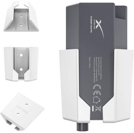 MSAFF StarLink Ethernet-Adapterhalterung, Starlink Internet Kit Satelliten-ABS-Halterungen, Montageset für Star Link Ethernet-Adapter, platzsparend und Signalintegrität (weiß)