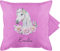 Kissenbezug - Pferde - Pferdekopf Motiv mit Name personalisiert I Pferdemotiv I Pferd Name - 50 x 50 cm - Pink - personalisierte Geschenke mädchen pferdekissen Reiter pferdemädchen kuschelkissen