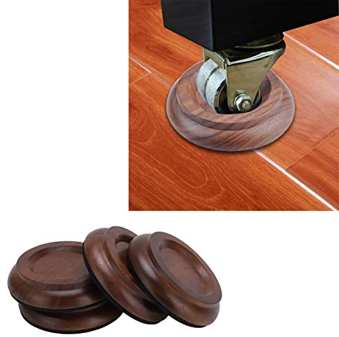 Tasses De Roue De Piano, Ensemble De 4 Tasses De Roue De Piano, Sous-verres De Piano En Noyer Noir, Protecteurs Antidérapants, Plaques De Protection des Pieds De Piano Pour Sol Et Meubles