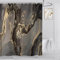 ASDCXZ Marmor Duschvorhang 120x200 cm, Modern Abstrakt Grau Schwarz Gold Marmor Optik Textur Bad Waschbar Duschvorhänge Polyester Textil Wasserdicht Badevorhang für Badewanne mit 8 Haken