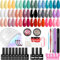 Phoenixy Kit Ongle Gel UV Complet - 24 Couleurs Vernis Semi-Permanent avec Lampe 48W, Base et Top Coat, Accessoires