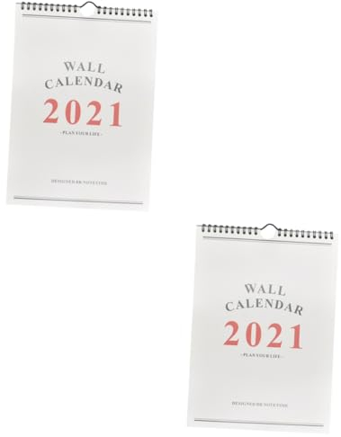 NUOBESTY 2 Stück 2021 Wandkalender 2021 Monatlicher Wandkalender Wochenkalender 2021 Tischkalender büroartikel Kalender zum Aufhängen an der Wand Planer Zeitplan Schreibtisch Memorandum