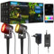 Ligency Smart LED Gartenstrahler 2er Set – 12V Niedervolt RGBW Farbwechsel Außenleuchten, IP65 Wasserdicht mit App, Sprach- & Fernbedienung, Timer, Musiksynchronisation (Modern)