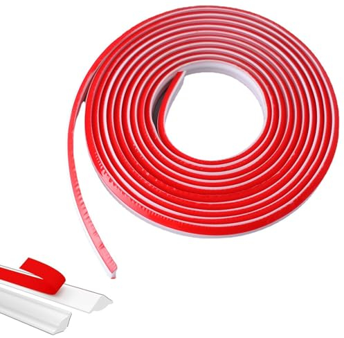 FANGCCC Flexible Zierleisten Selbstklebend Deckenleisten,TPE Dreieck Zierleiste Decken Winkelleiste Wandleiste, Weiß Abschlussleiste Küchenarbeitsplatte, FüR Wandkanten Fliesenkanten (4M,19mm*13mm)