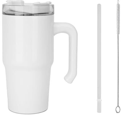 HIZEE 20 oz 1 Pack Sublimation Tumblers with Handle,Stainless Steel Insulated Blank Travel Mug with Lid and Straw,Spill Proof Double Wall Metal Tumbler coffee Cup Keeps Drink Hot and Cold