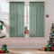 MRTREES vorhänge Weihnachten gardinen mit kräuselband gardine grün gardinen Wohnzimmer mit Gold Elche Muster musselin Vorhang 145x140 cm (H×B) 2er Set