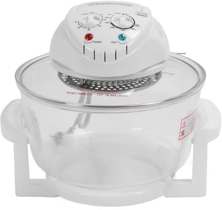 Friggitrice Ad Aria in Vetro da 12 Litri, Forno a Convezione da Banco Multicooker da 1400 W con Timer e Controllo della Temperatura, Friggitrice Elettrica per Bistecca di Pollo,