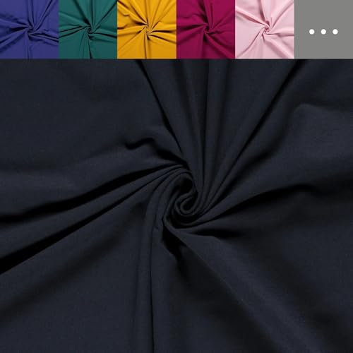 Sommersweat Meterware - French-Terry Sweatstoff - Sweat Stoff, Pullistoff, Dicker Jersey *Ab 50cm, Farbe: 008 marine