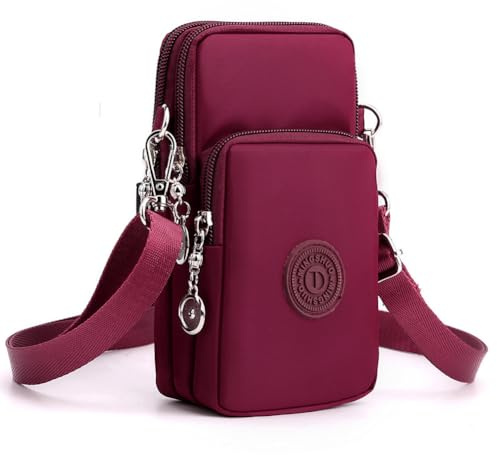 JANKS Kleine Crossbody Taschen für Frauen Mini Handy Geldbörsen mit Crossbody Strap Telefon Geldbörse Umhängetasche Nylon Arm Tasche