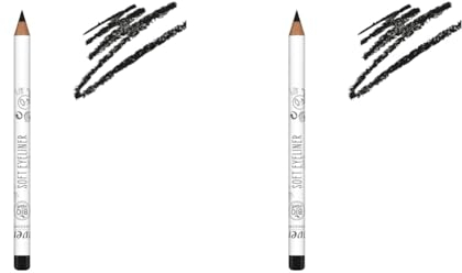lavera Soft Eyeliner - Black 01 - Naturkosmetik - Komfortable Anwendung - Frei von Silikonen - Frei von Mineralöl - Vegan - Bio-Jojobaöl & Bio-Sonnenblumenöl - 1,14g (Packung mit 2)
