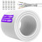 Soibke Cable Ethernet 100 Metros, Cat 7 Cable RJ45 100m Gigabit 24AWG Cable Lan Blanco Cable a Granel Network Cable de Red Blindado S/FTP Alta Velocidad para Enrutador Módem - 10Mbps 600MHz